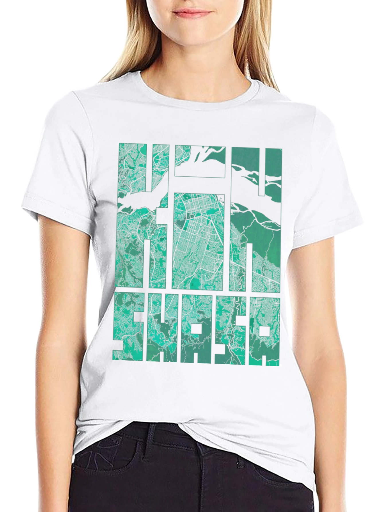 Halifax Map Graphic Print T-Shirt - Mens Black Tee