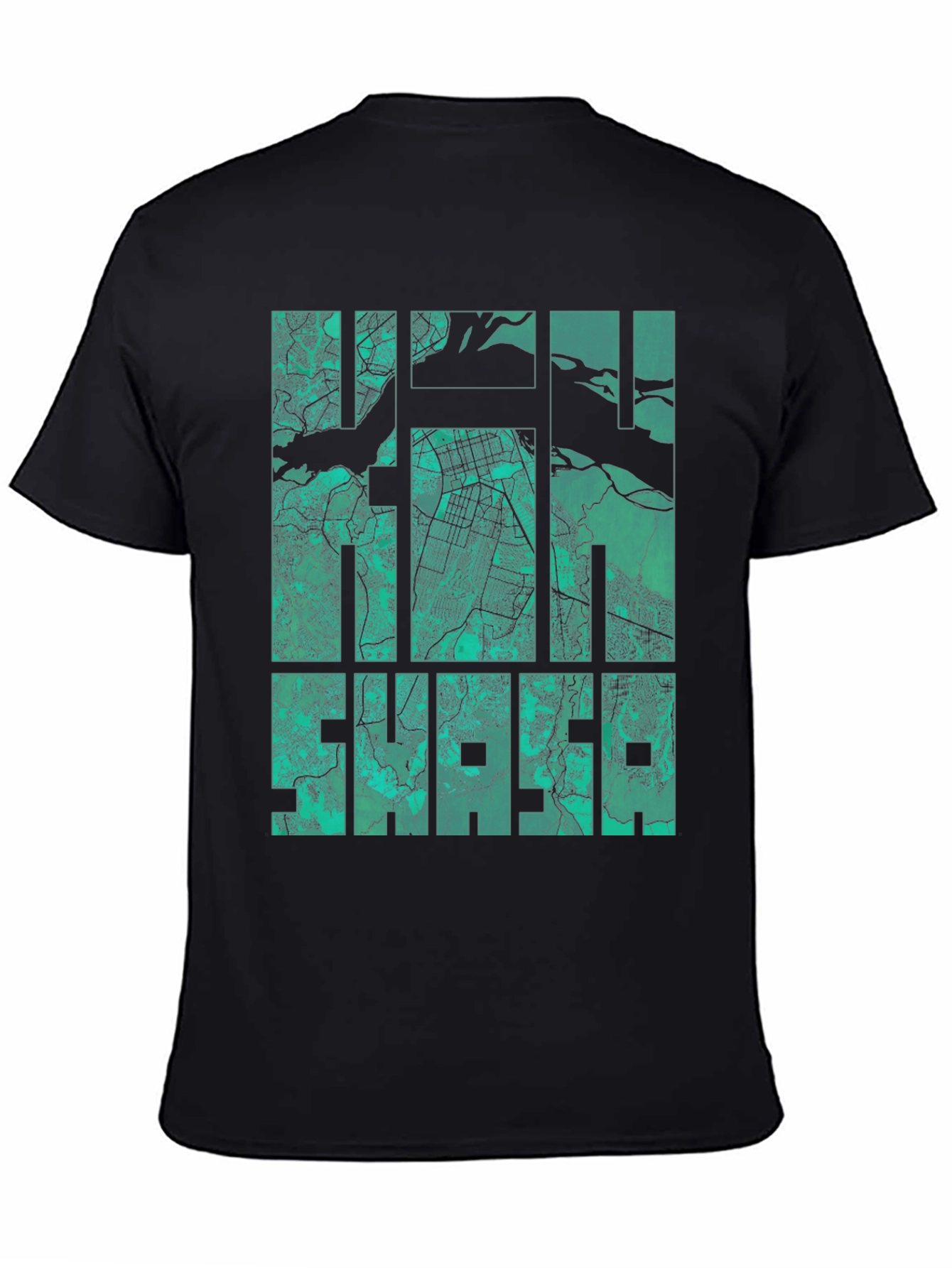 Halifax Map Graphic Print T-Shirt - Mens Black Tee