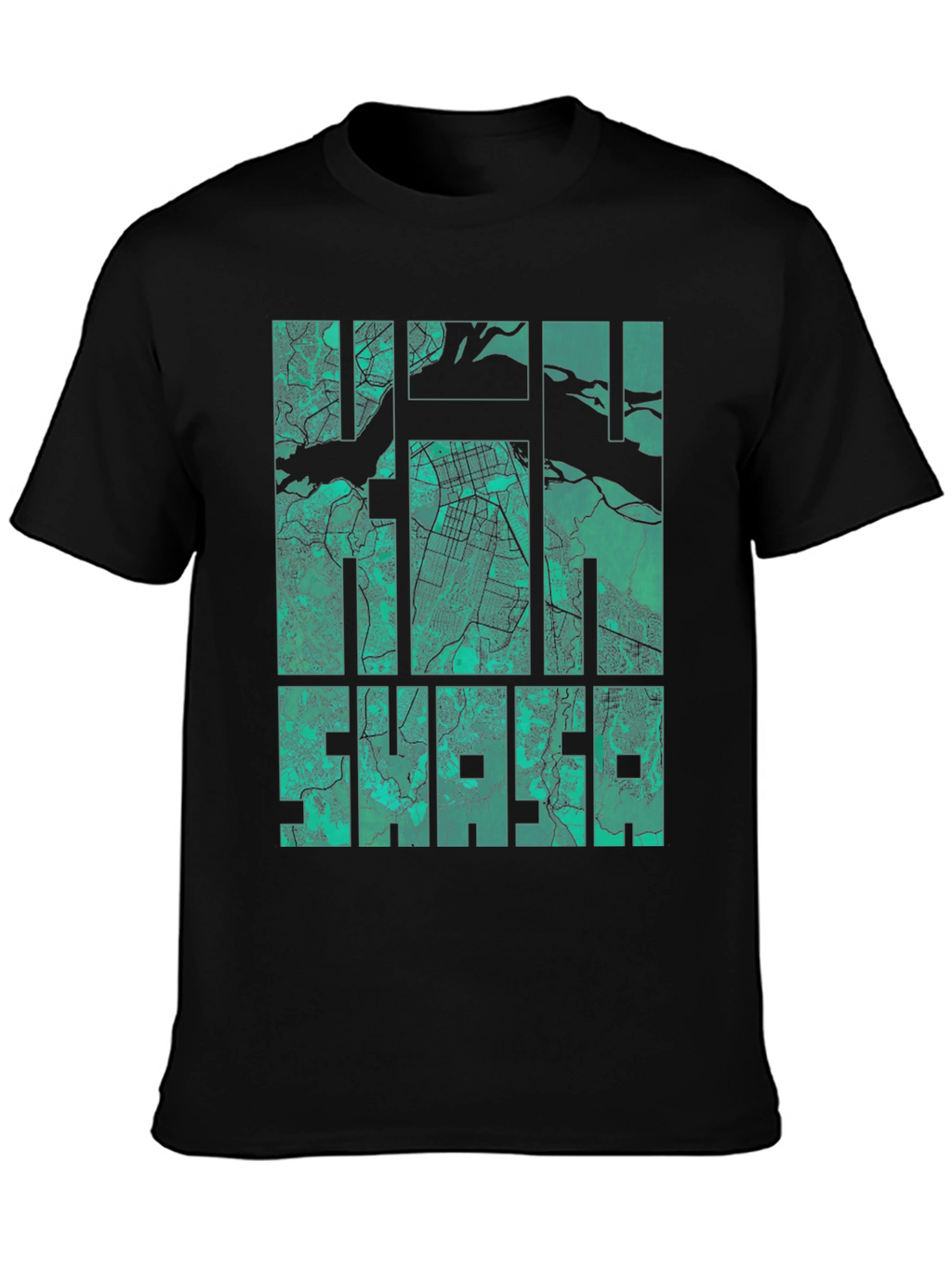 Halifax Map Graphic Print T-Shirt - Mens Black Tee