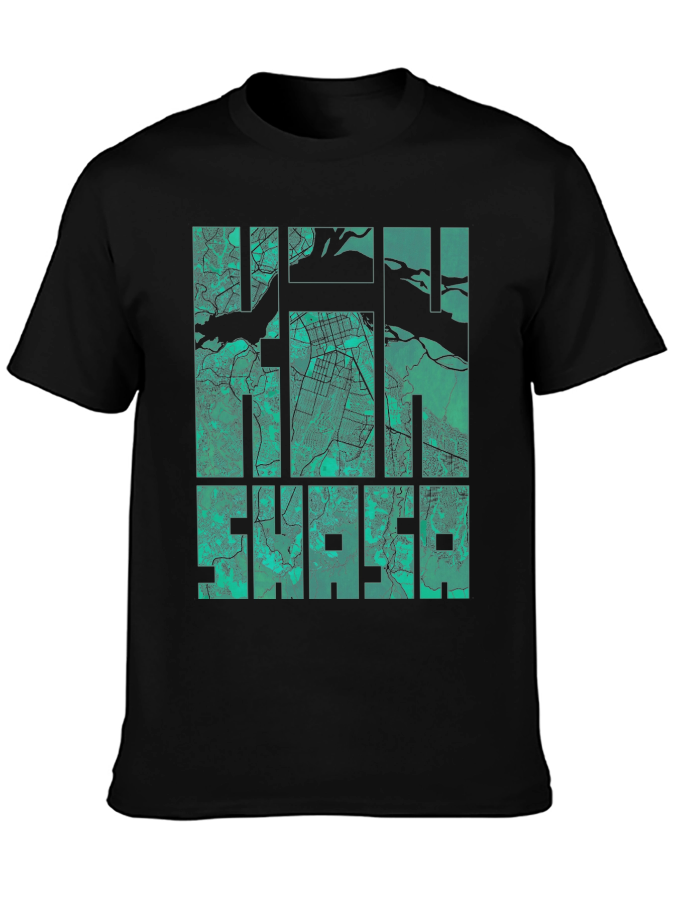 Halifax Map Graphic Print T-Shirt - Mens Black Tee