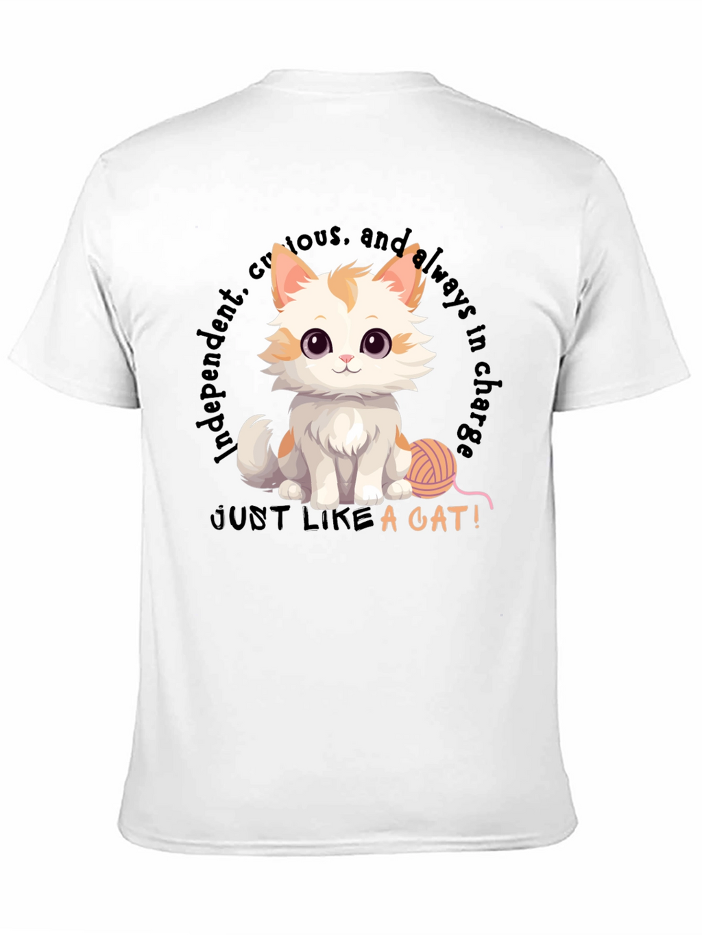 Cute Cat T-Shirt - Independent & Curious Design