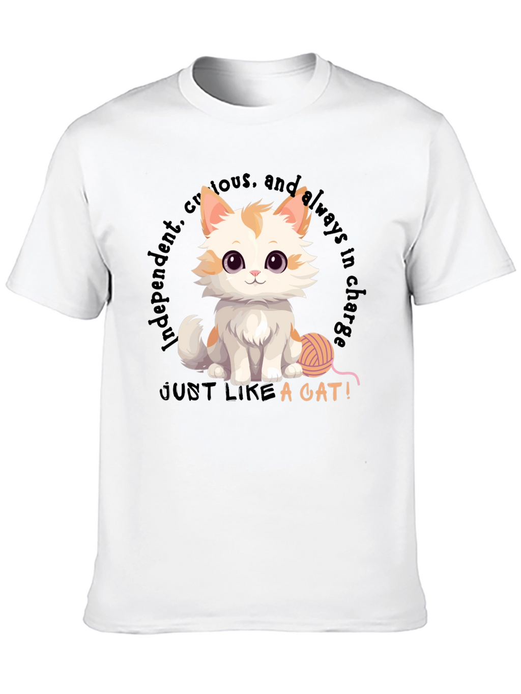 Cute Cat T-Shirt - Independent & Curious Design