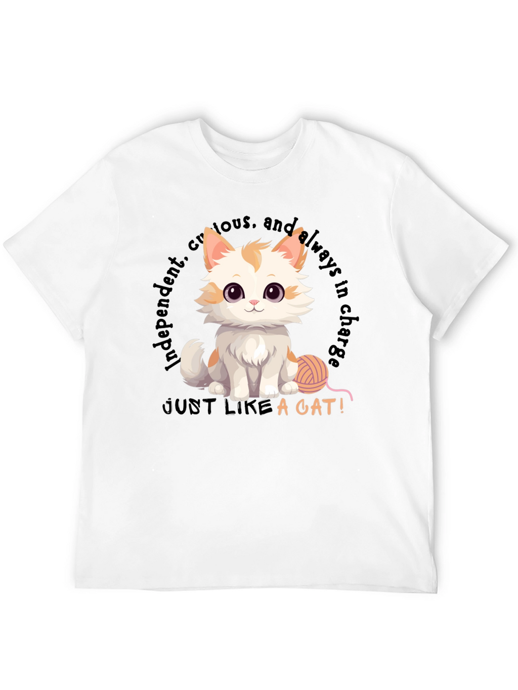 Cute Cat T-Shirt - Independent & Curious Design