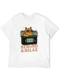 Retro Rewind & Relax Cat T-Shirt