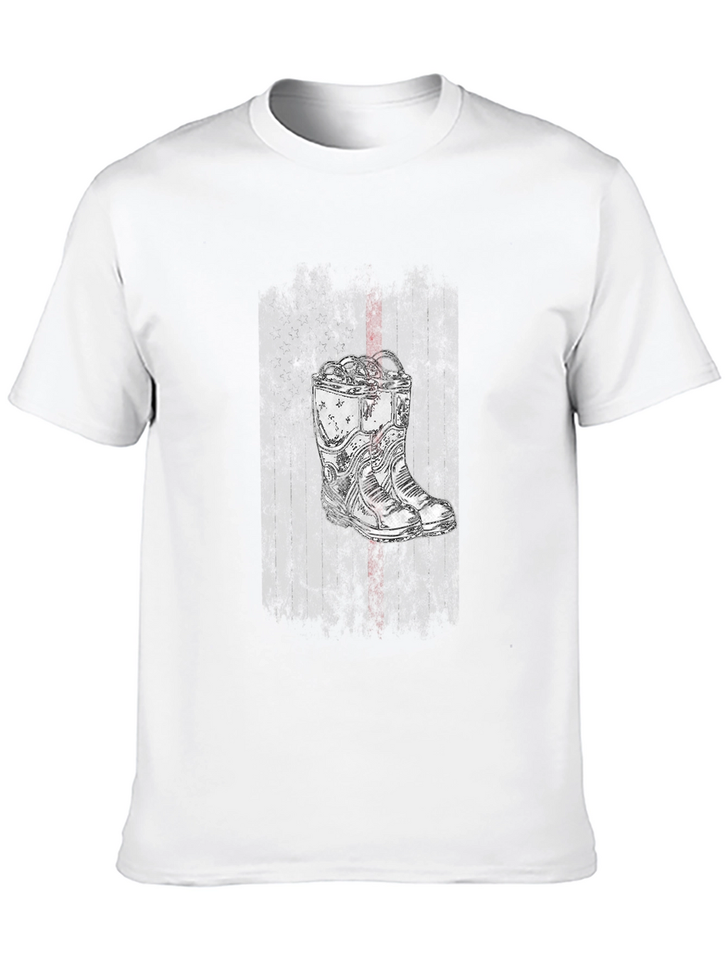 Grunge Boot Graphic Tee - Black Cotton Blend
