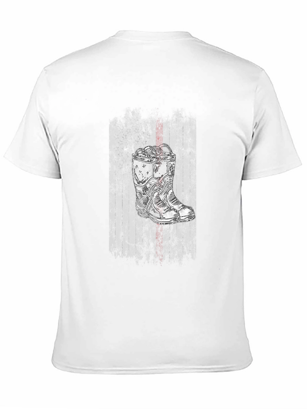 Grunge Boot Graphic Tee - Black Cotton Blend