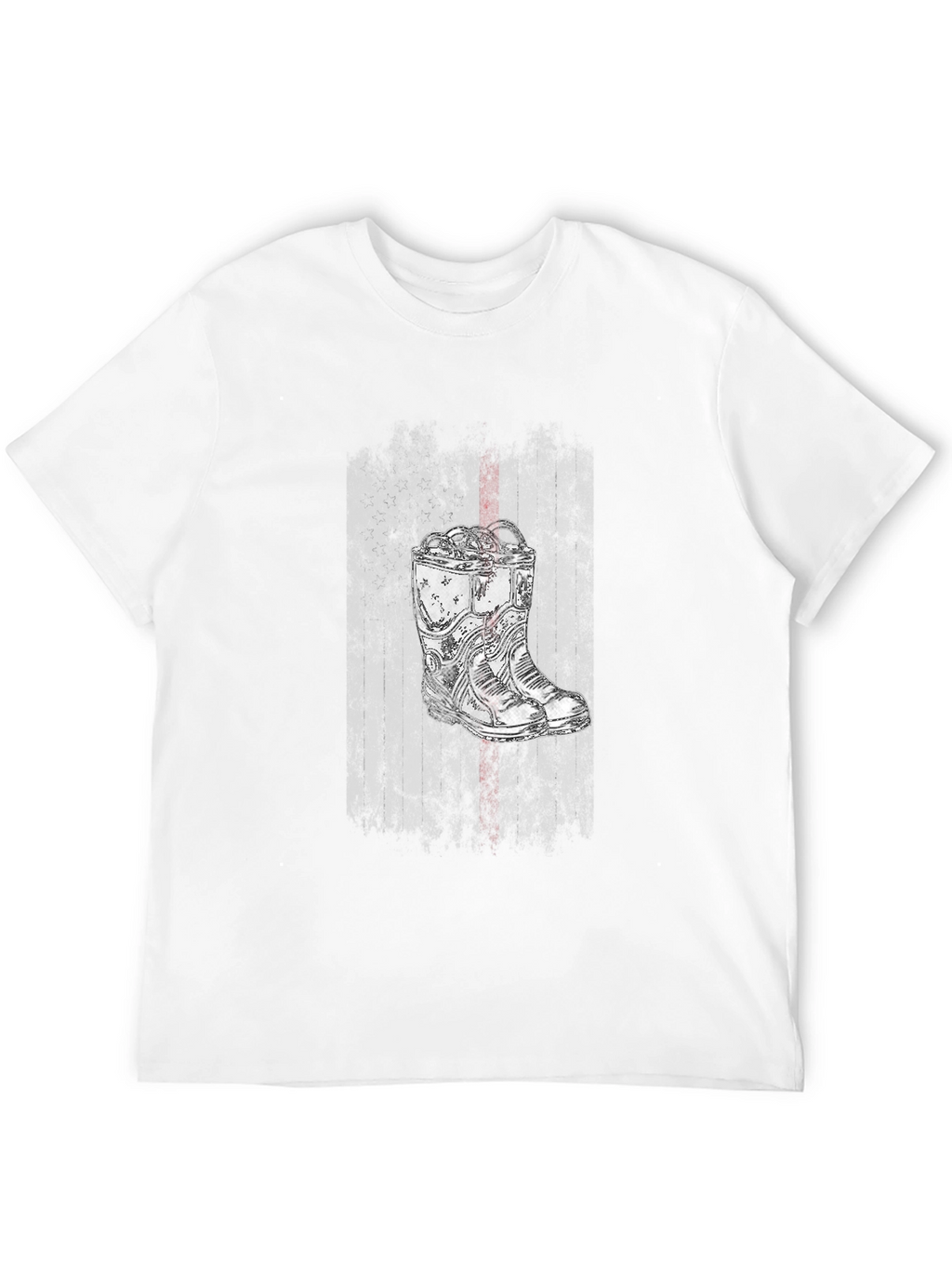 Grunge Boot Graphic Tee - Black Cotton Blend