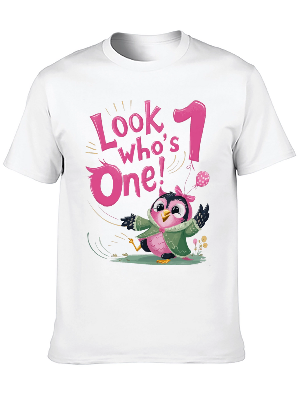 Look Whos One! 1st Birthday Owl T-Shirt