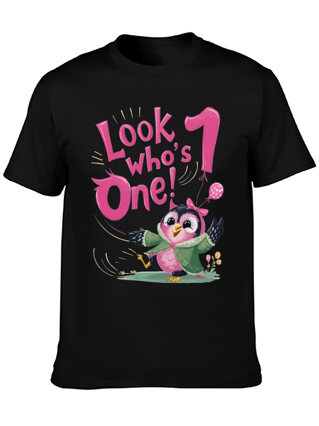 Look Whos One! 1st Birthday Owl T-Shirt