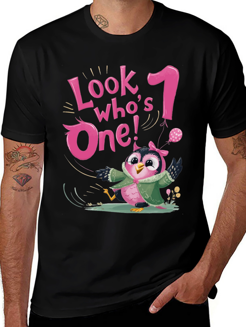 Look Whos One! 1st Birthday Owl T-Shirt