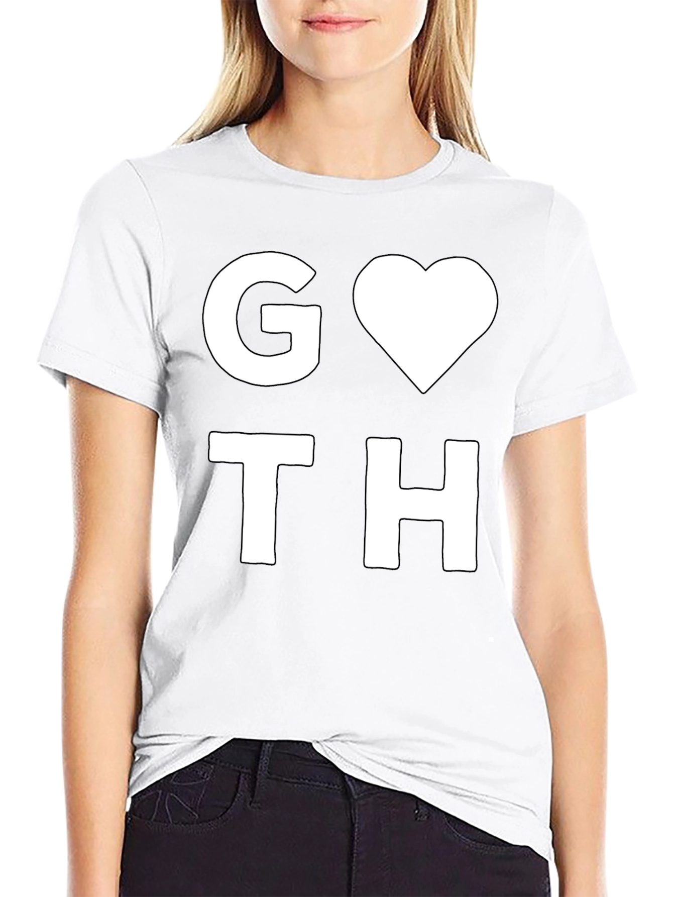 Goth Heart T-Shirt - Stylish Black Tee