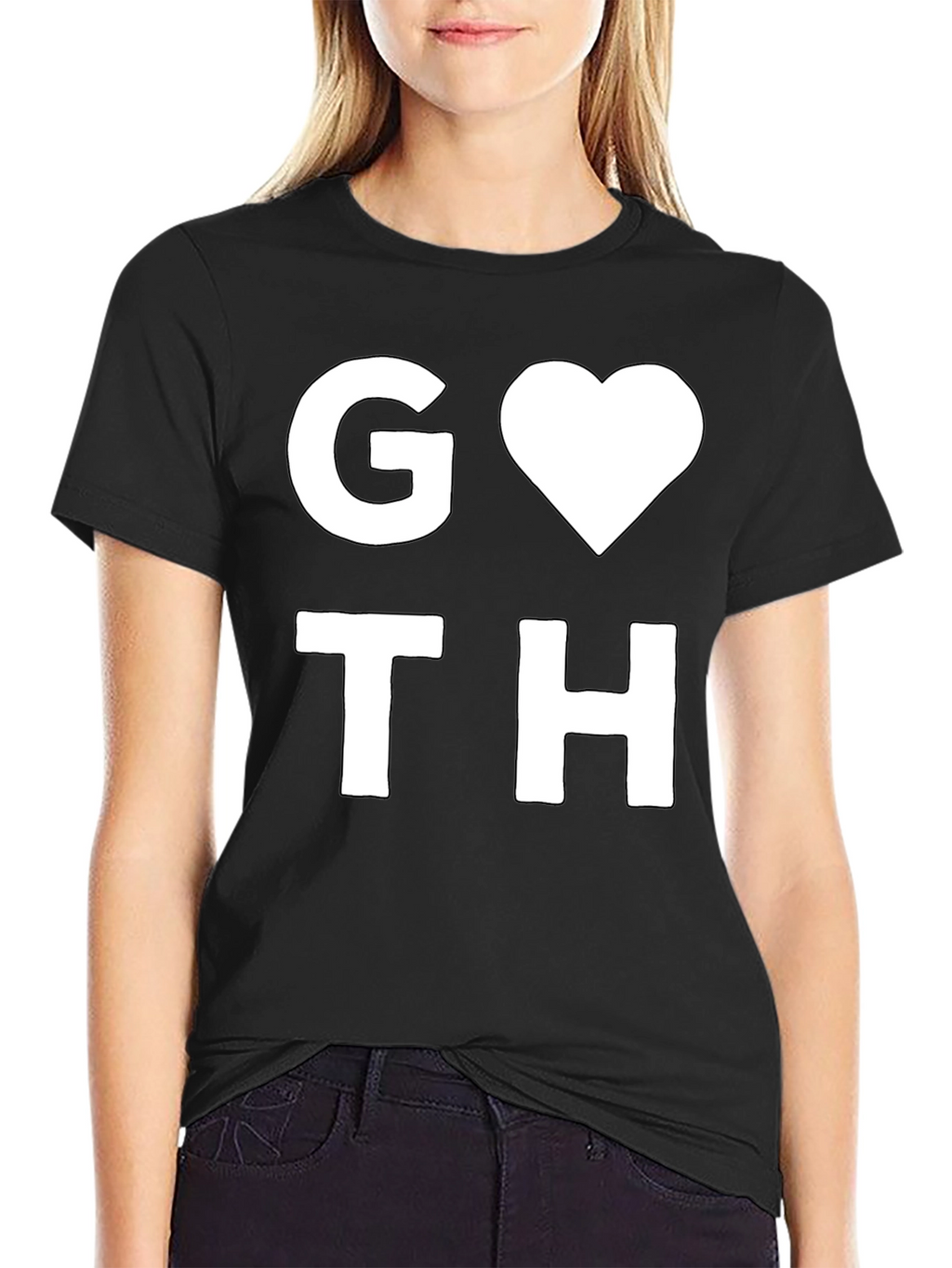Goth Heart T-Shirt - Stylish Black Tee