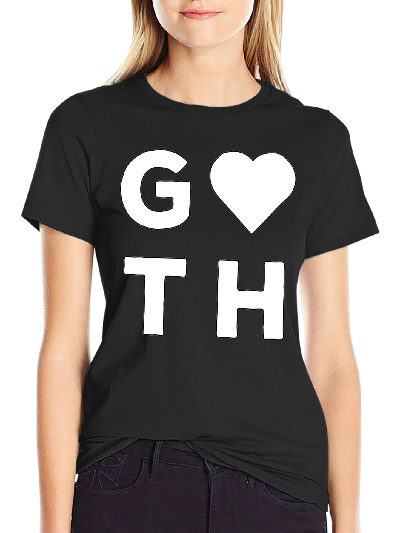 Goth Heart T-Shirt - Stylish Black Tee