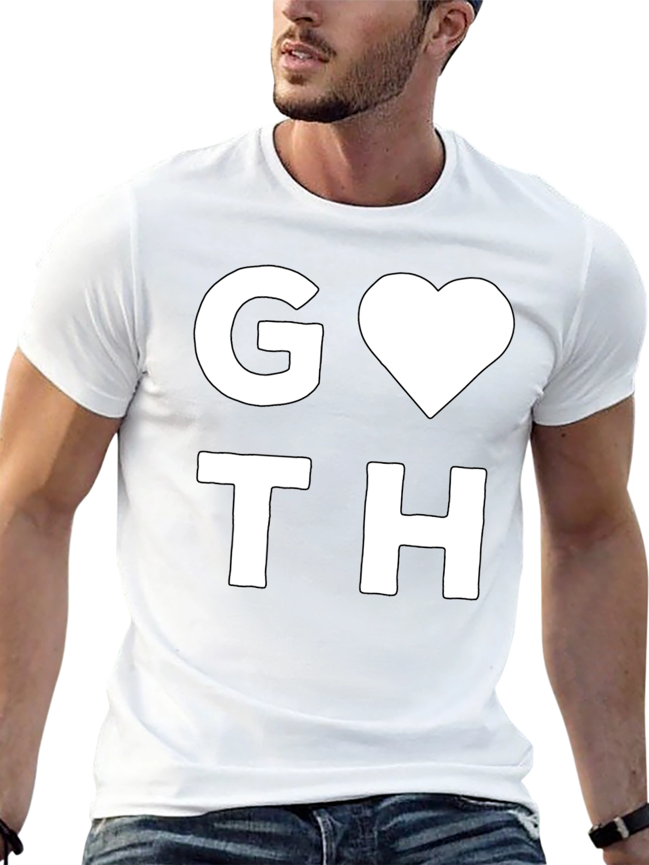 Goth Heart T-Shirt - Stylish Black Tee