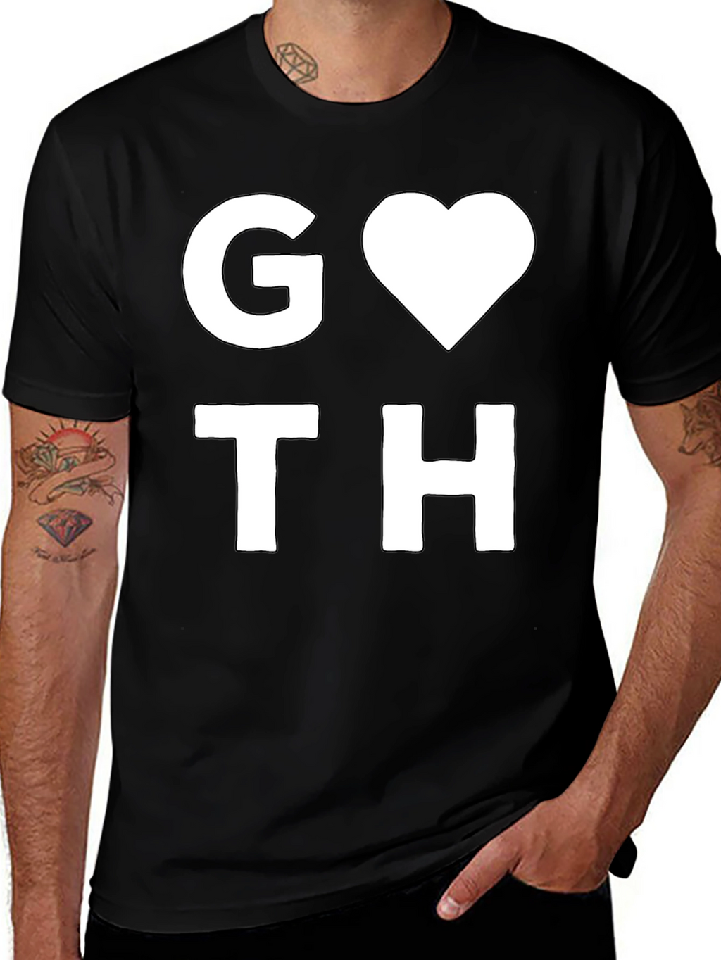Goth Heart T-Shirt - Stylish Black Tee