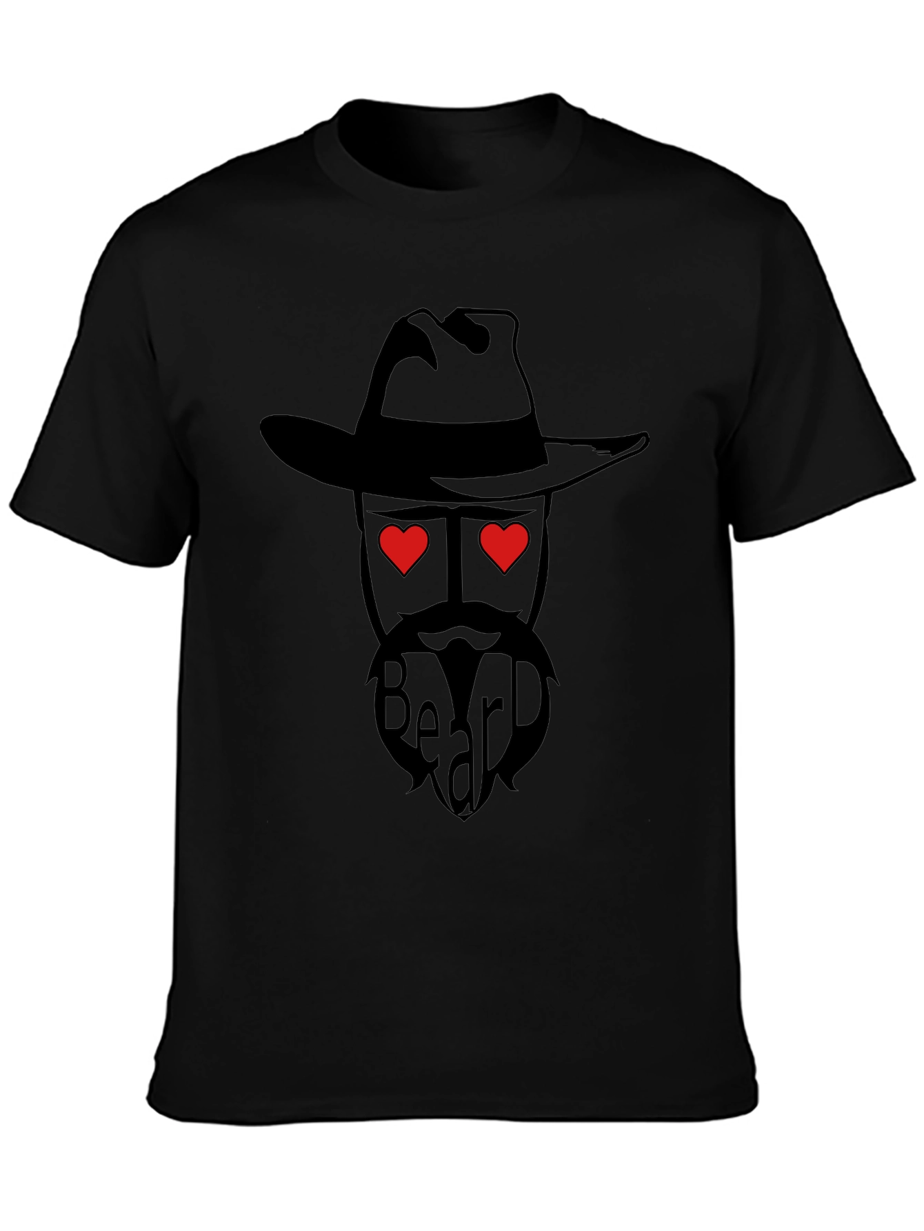Beard Lover T-Shirt - Western Cowboy Style with Heart Eyes