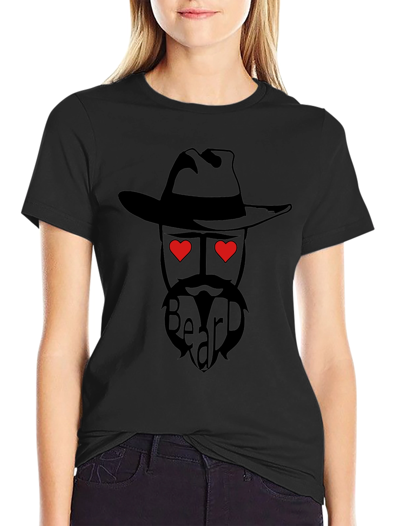 Beard Lover T-Shirt - Western Cowboy Style with Heart Eyes