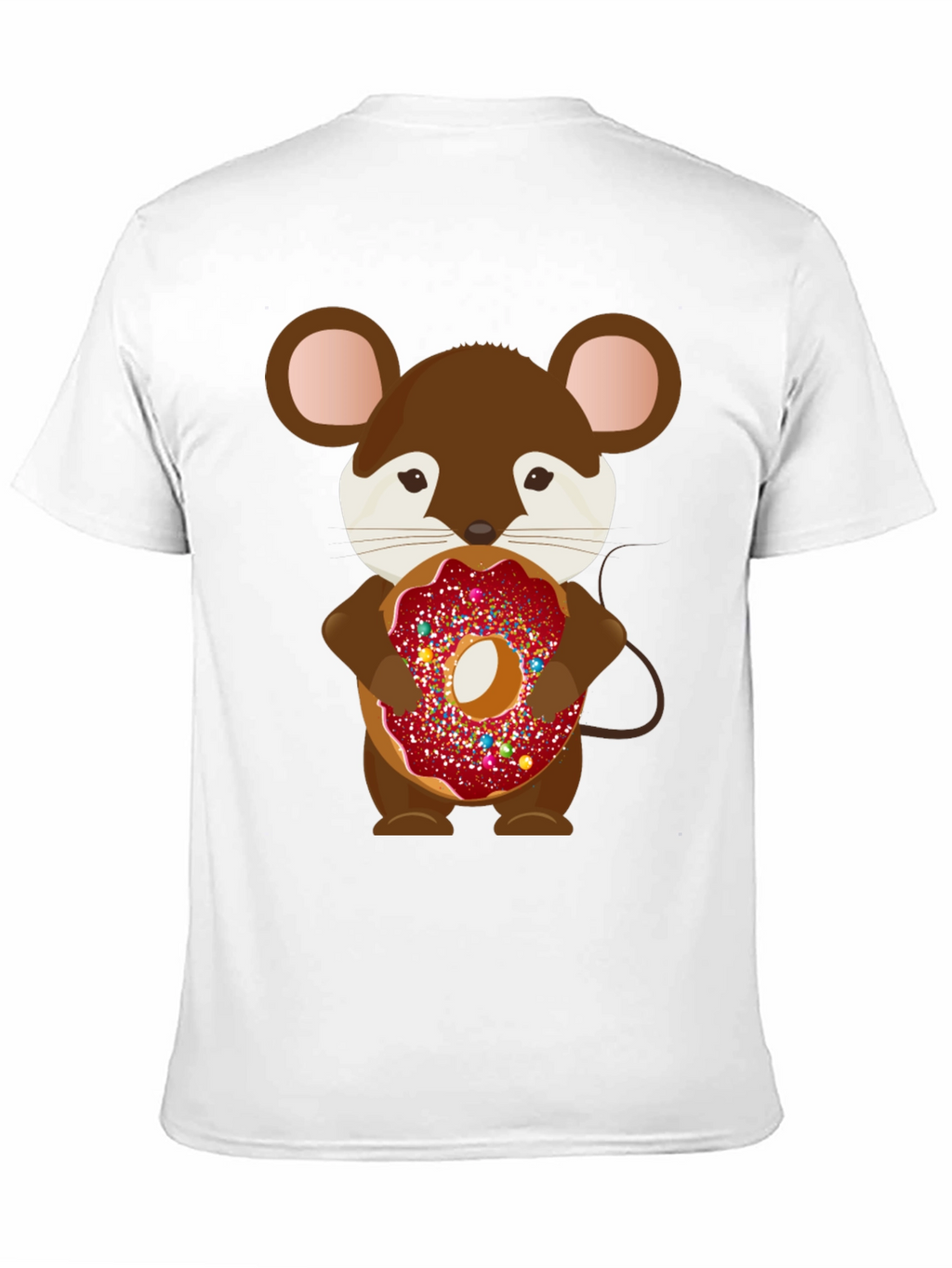 Mouse with Donut Graphic Tee - Cute Cartoon Design