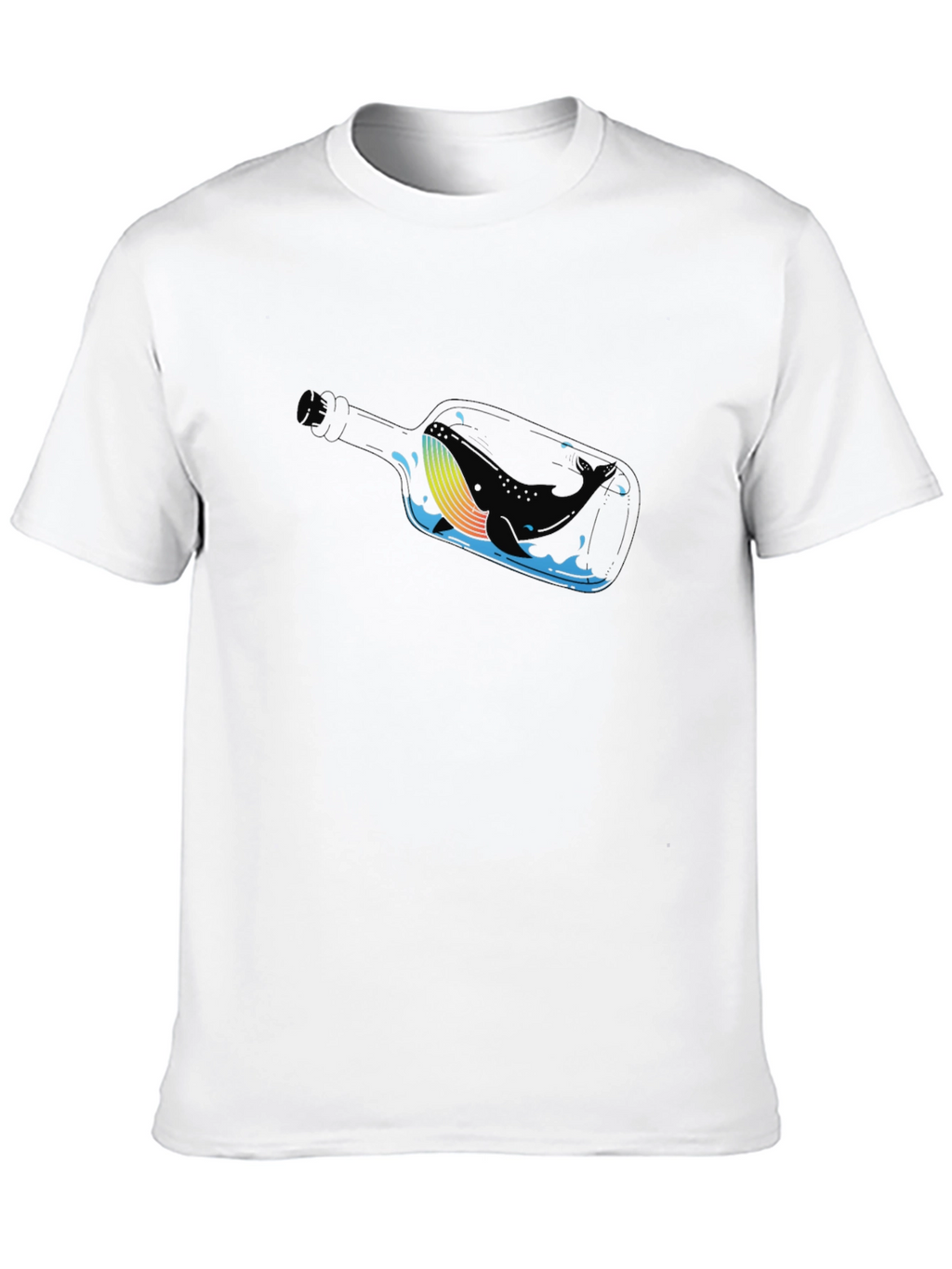 Whale in a Bottle Black T-Shirt