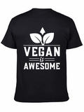 Vegan is Awesome T-Shirt - Unisex Black Tee