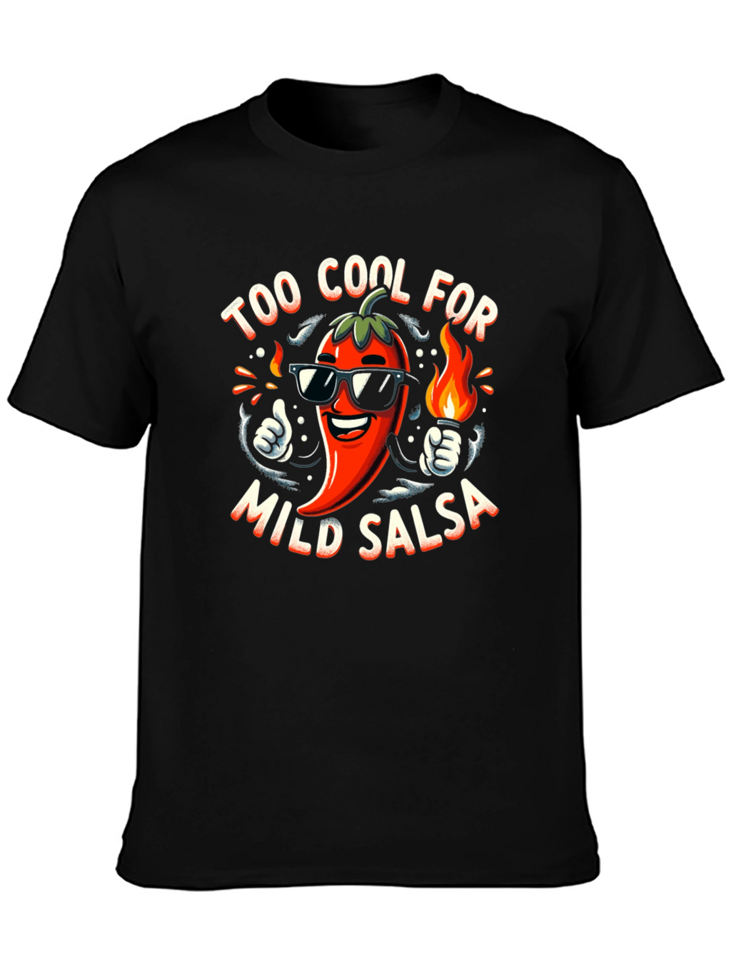 Too Cool For Mild Salsa Black Graphic Tee