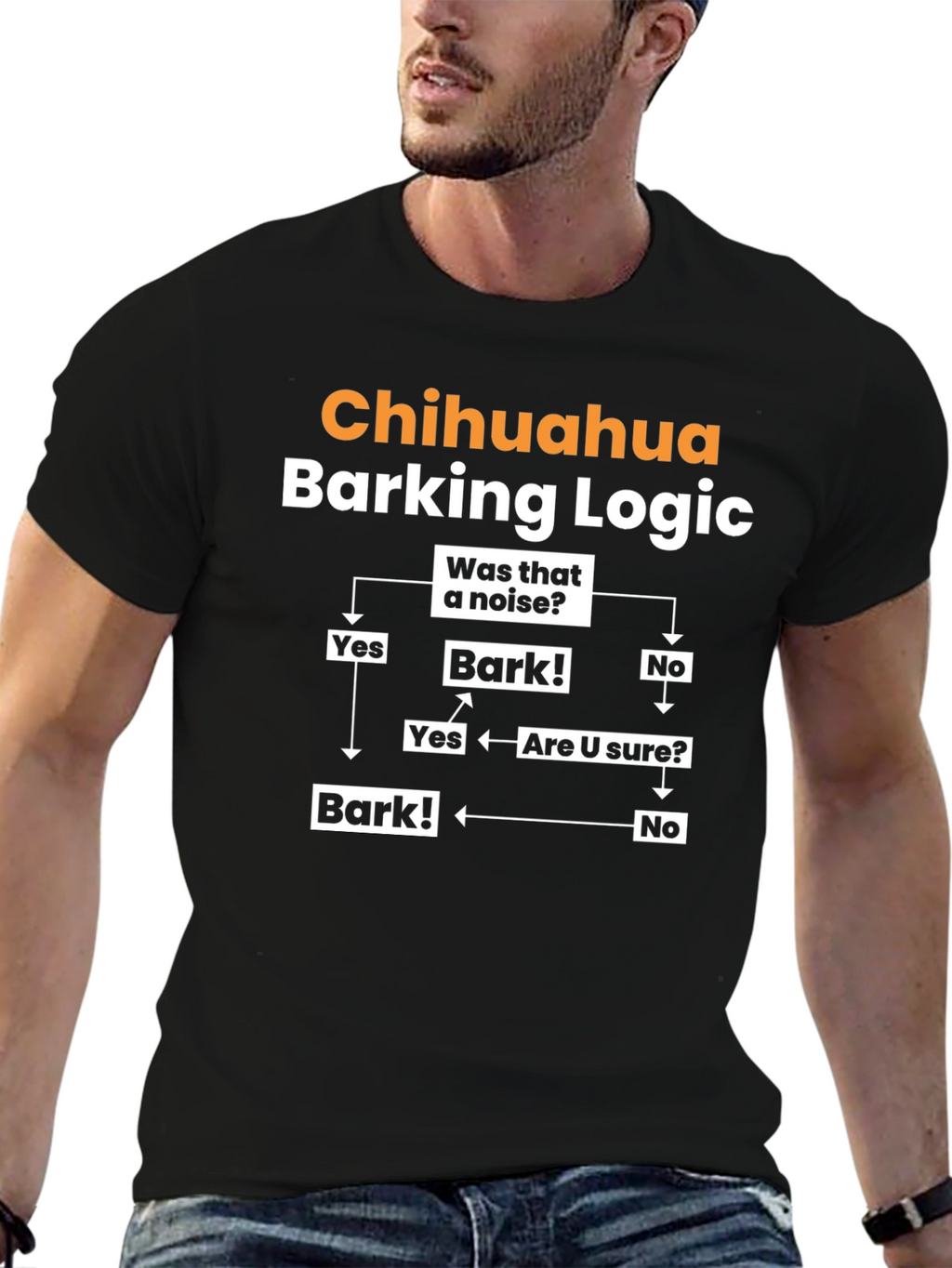 Chihuahua Barking Logic Graphic T-Shirt