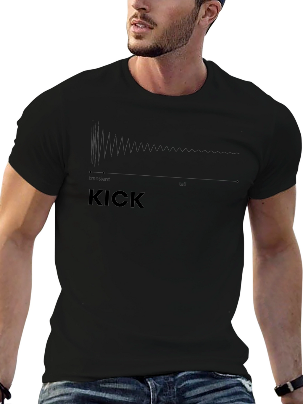 KICK Sound Wave Graphic Tee - Musician T-Shirt