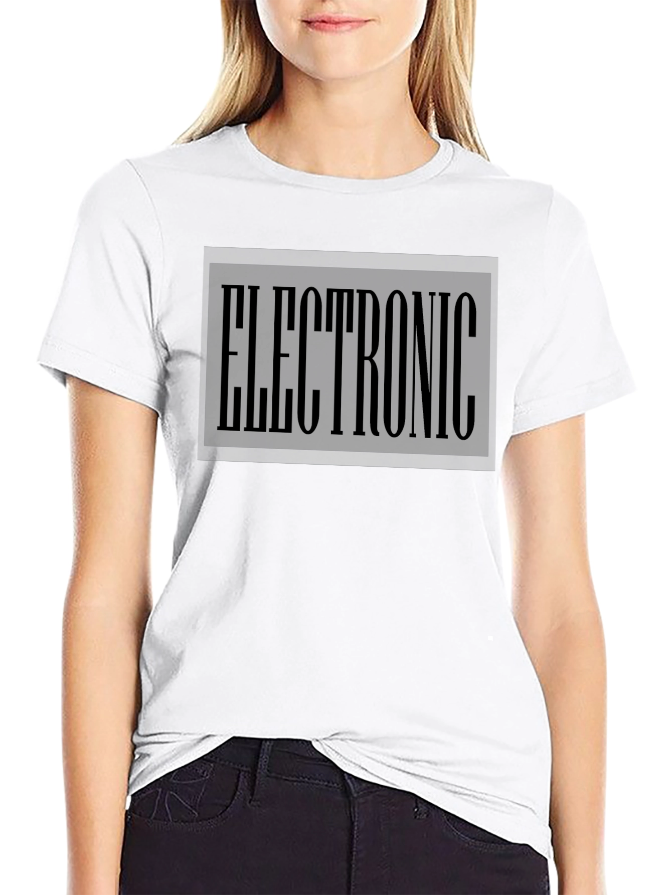 Electronic Print Black T-Shirt