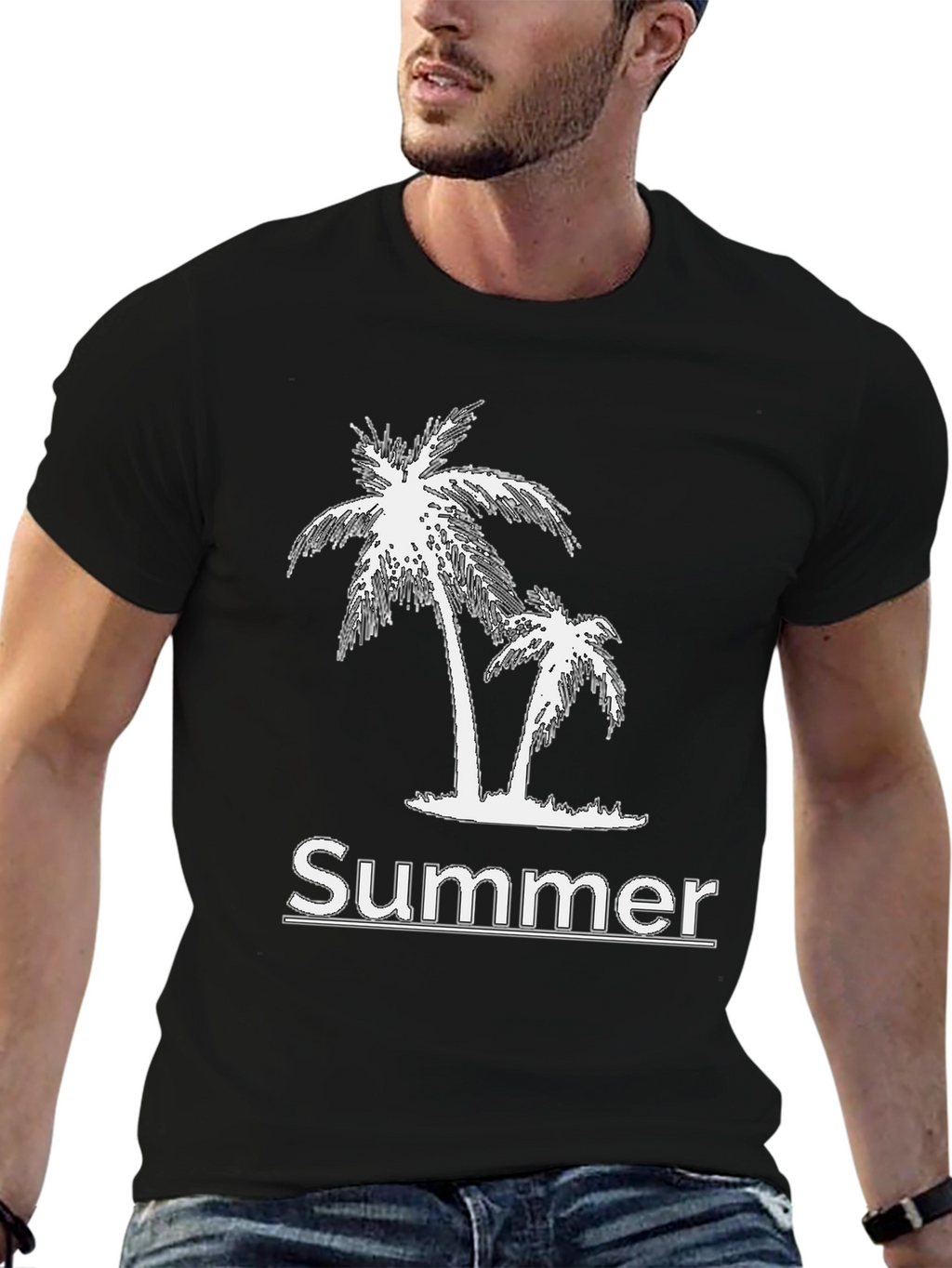 Summer Vibes Black Graphic Tee