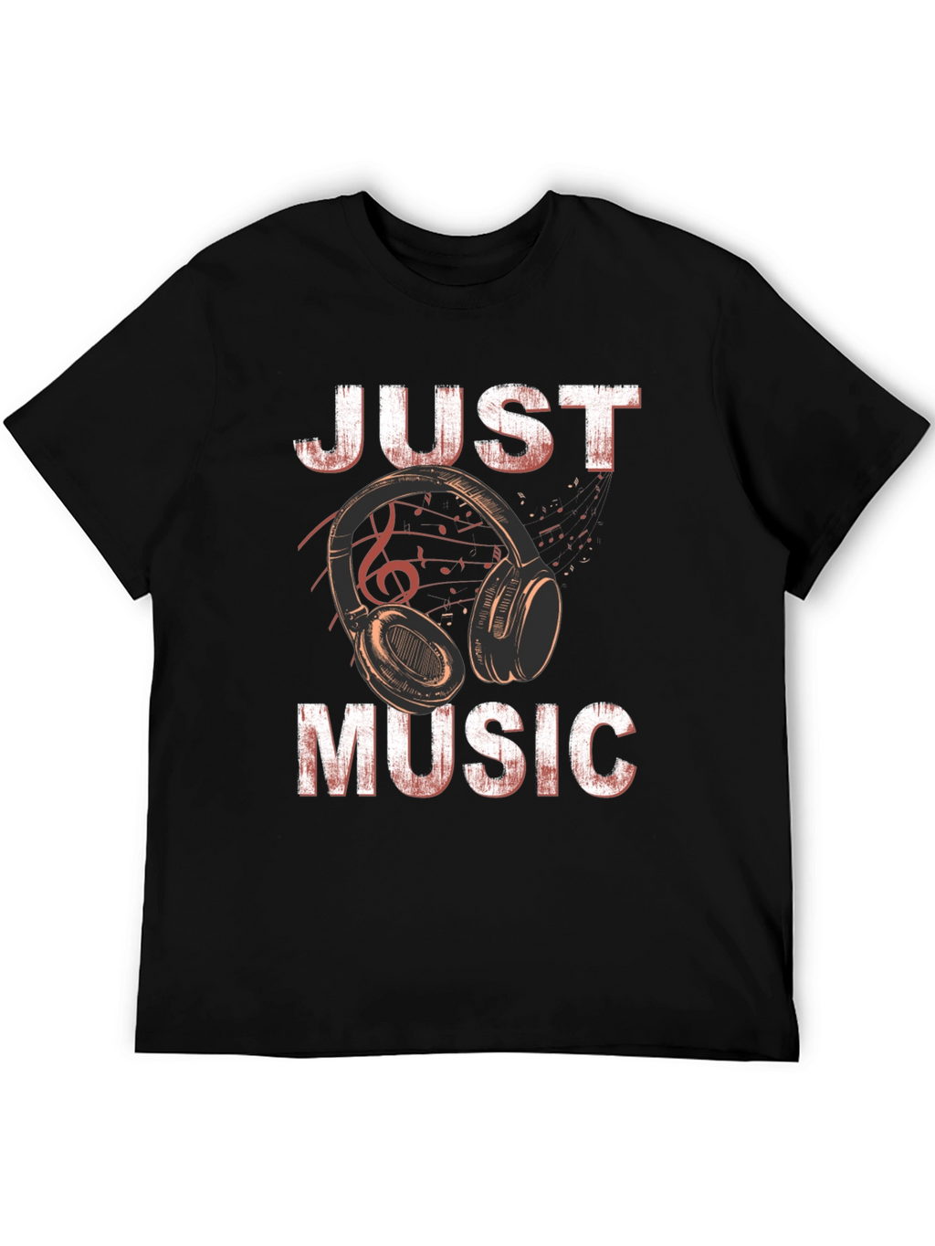 Just Music Black Graphic T-Shirt