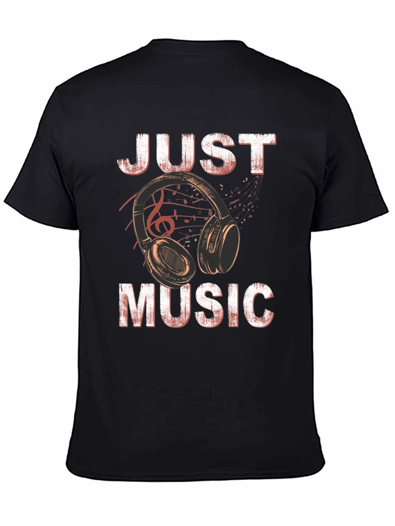 Just Music Black Graphic T-Shirt