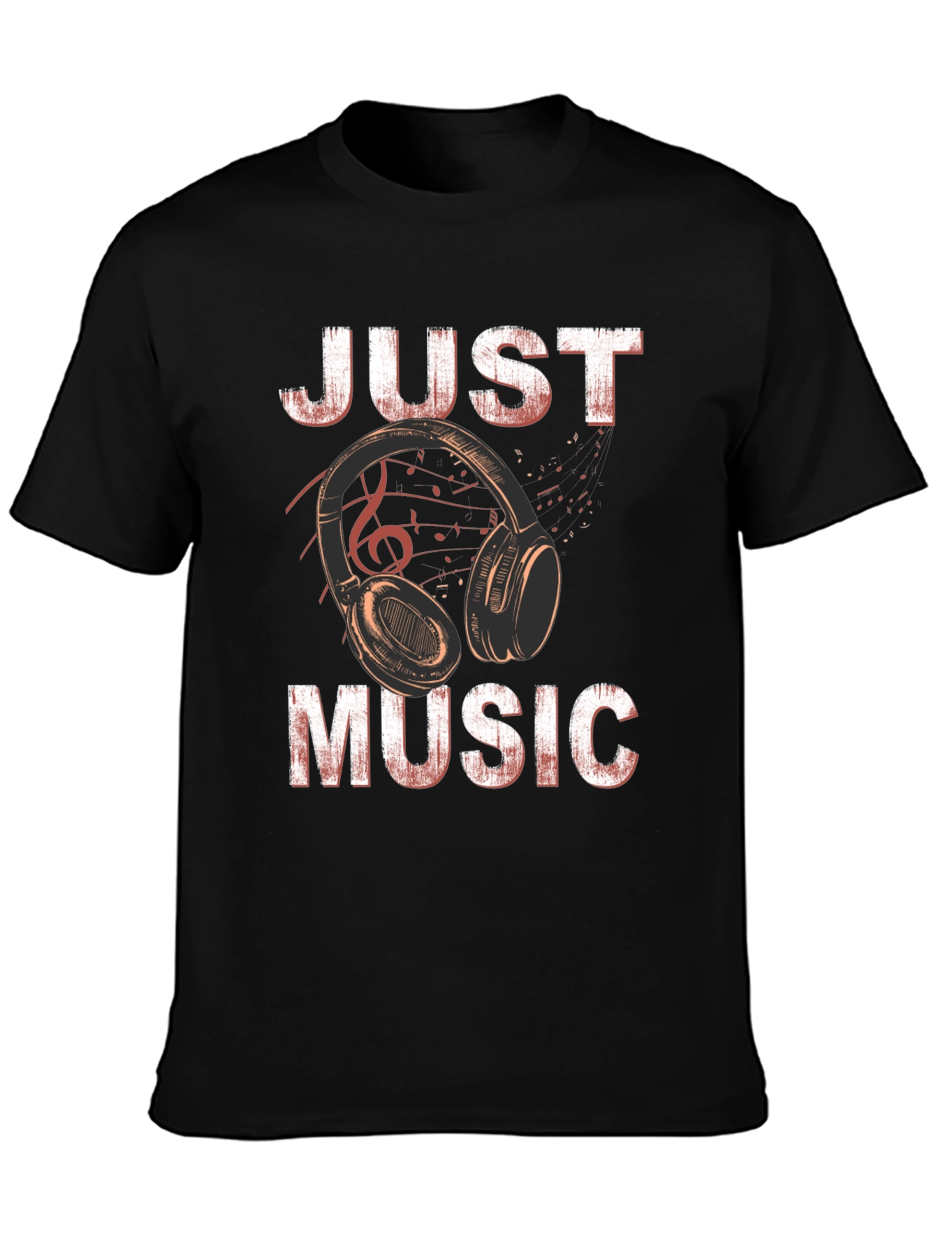 Just Music Black Graphic T-Shirt