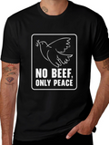No Beef Only Peace Dove Graphic T-Shirt