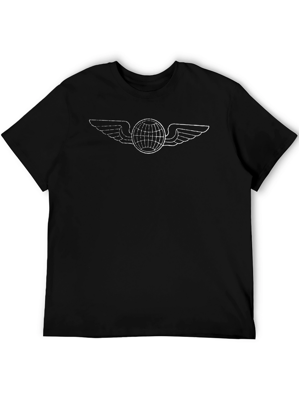 Winged Globe Graphic Black T-Shirt
