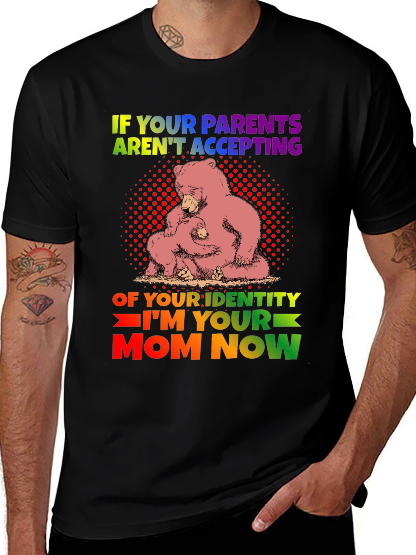 Supportive Bear Mom LGBTQ+ T-Shirt