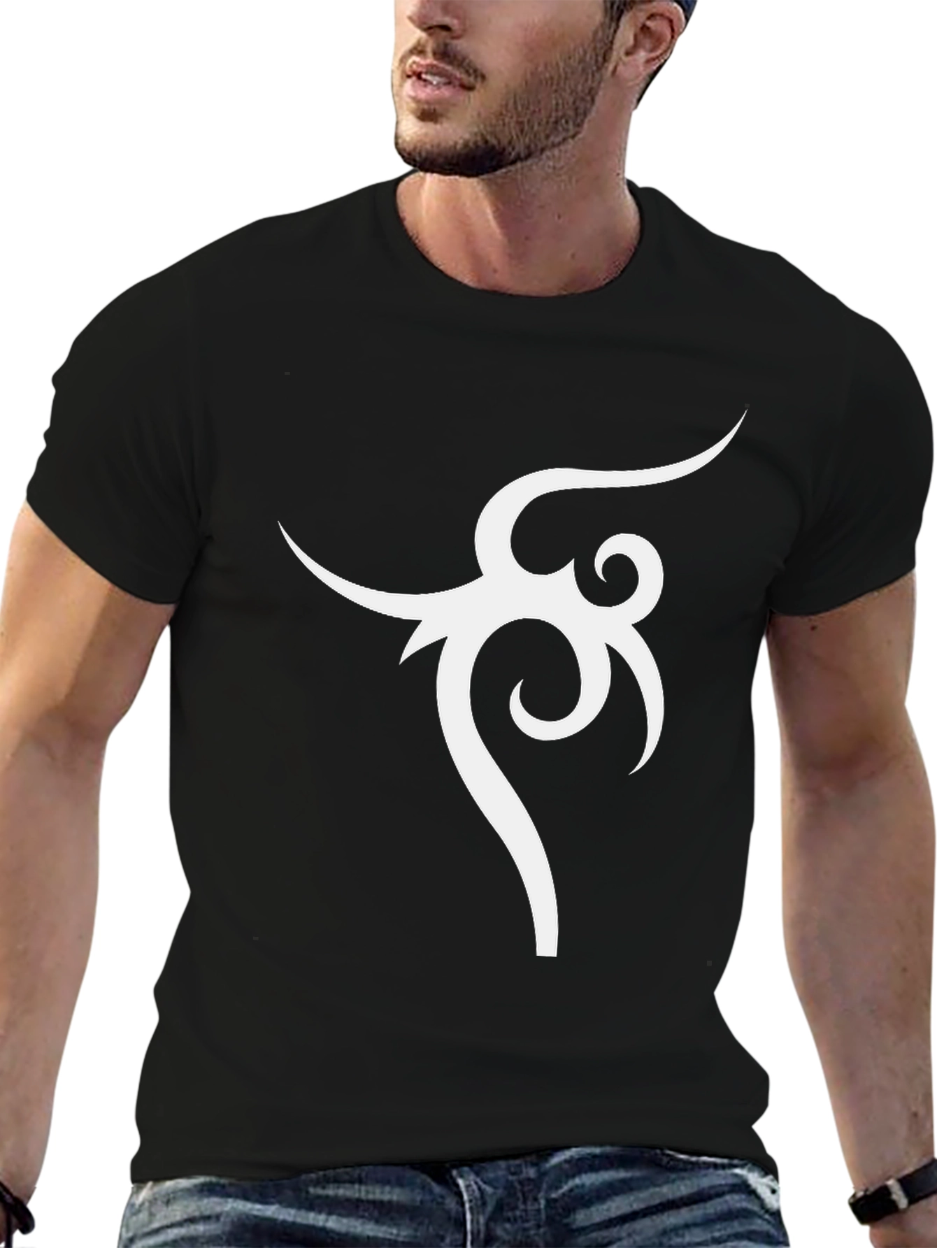 Tribal Design Black T-Shirt