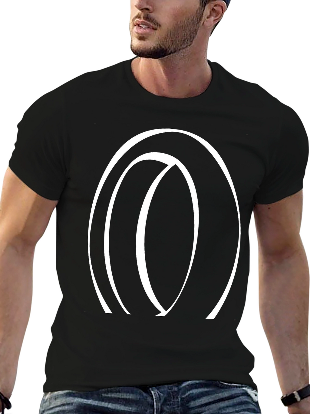 Abstract Circle Graphic Tee - Stylish Casual Wear