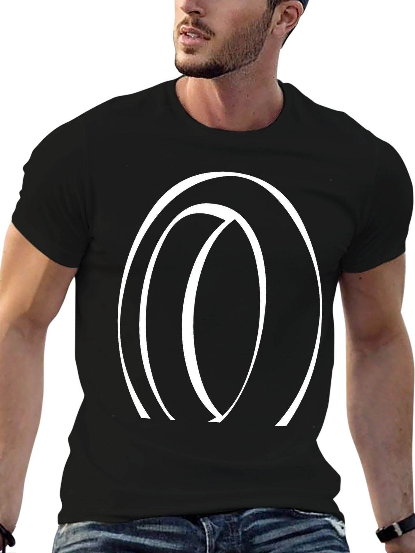 Abstract Circle Graphic Tee - Stylish Casual Wear