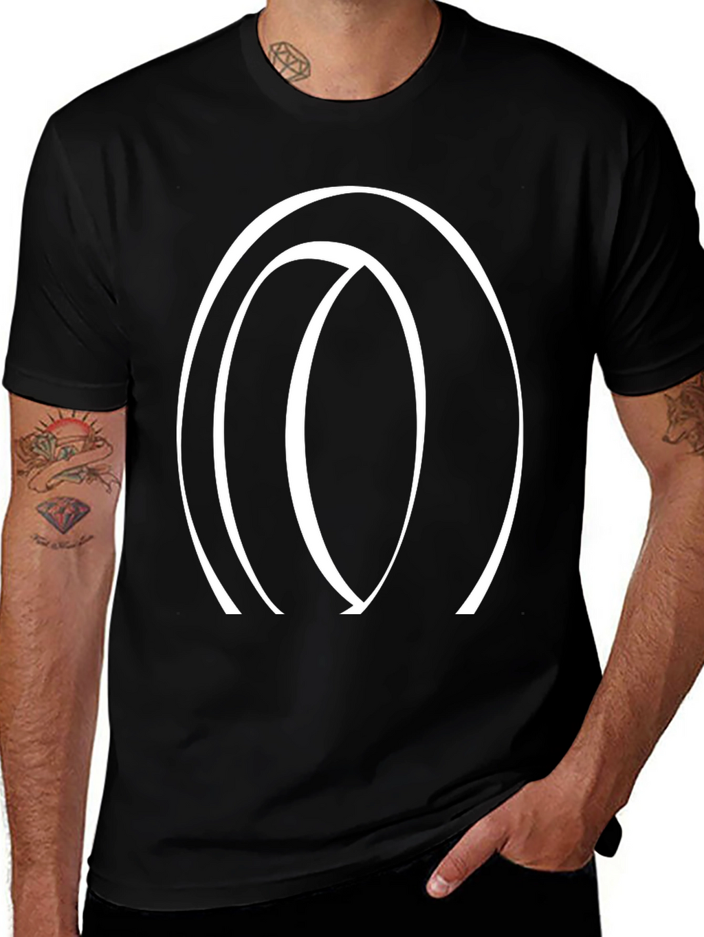 Abstract Circle Graphic Tee - Stylish Casual Wear
