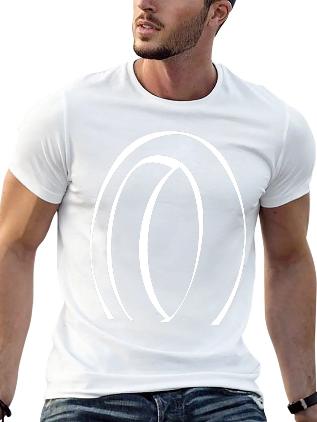 Abstract Circle Graphic Tee - Stylish Casual Wear
