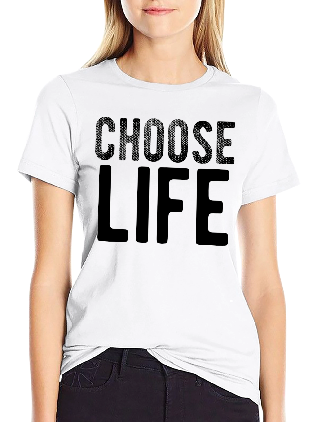 Choose Life Graphic Tee - Black Cotton T-Shirt