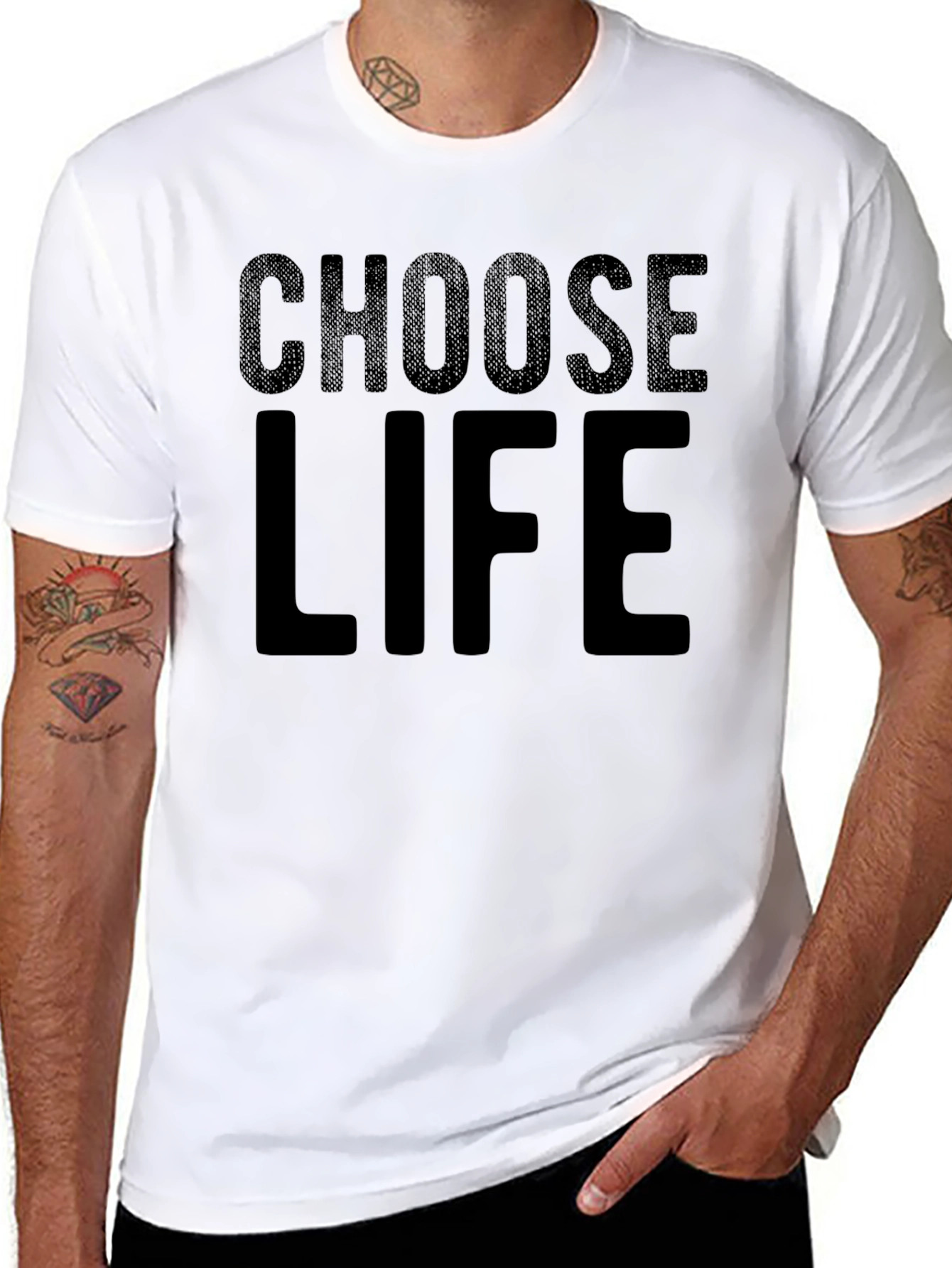Choose Life Graphic Tee - Black Cotton T-Shirt