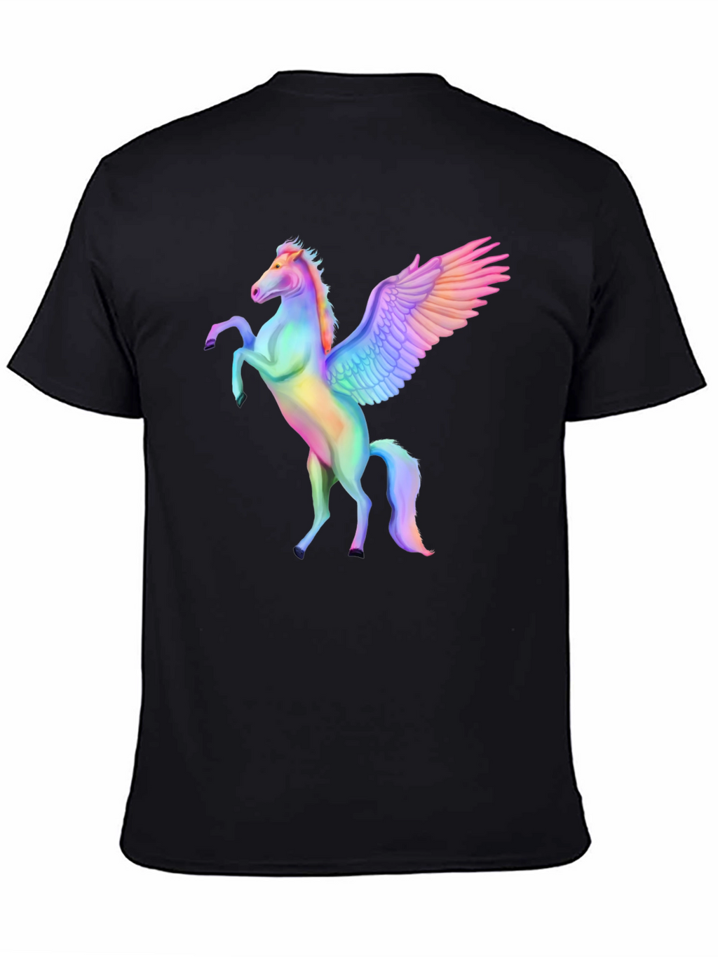 Rainbow Pegasus Graphic Tee - Mens Black T-Shirt