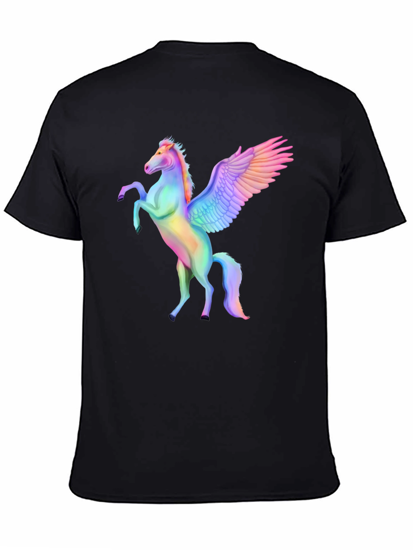 Rainbow Pegasus Graphic Tee - Mens Black T-Shirt