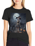 Halloween Skeleton Witch T-Shirt