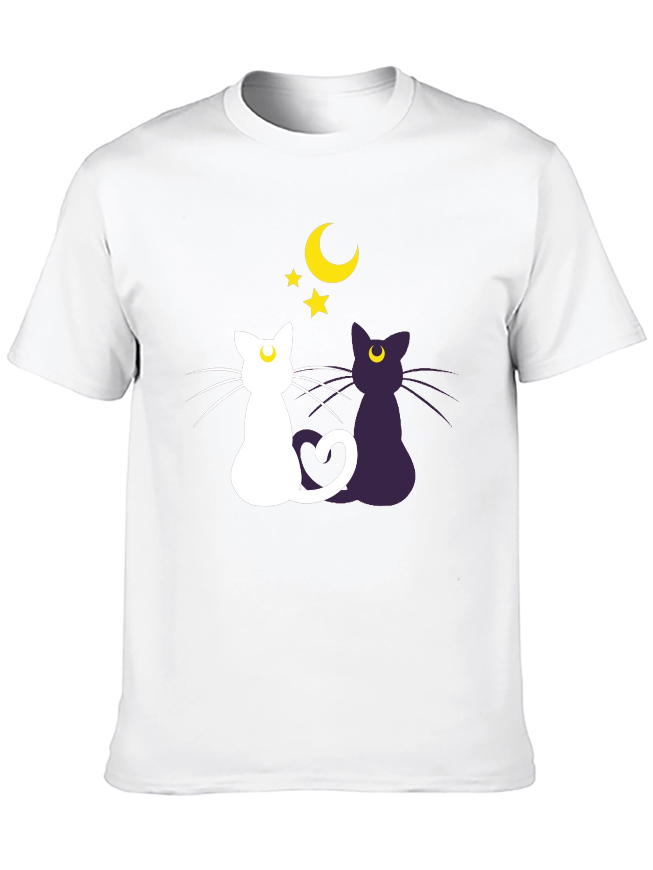 Cats Under Moon Graphic T-Shirt
