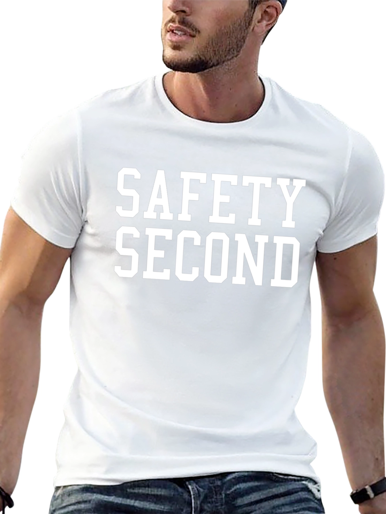 Safety Second Graphic Tee - Black Cotton T-Shirt