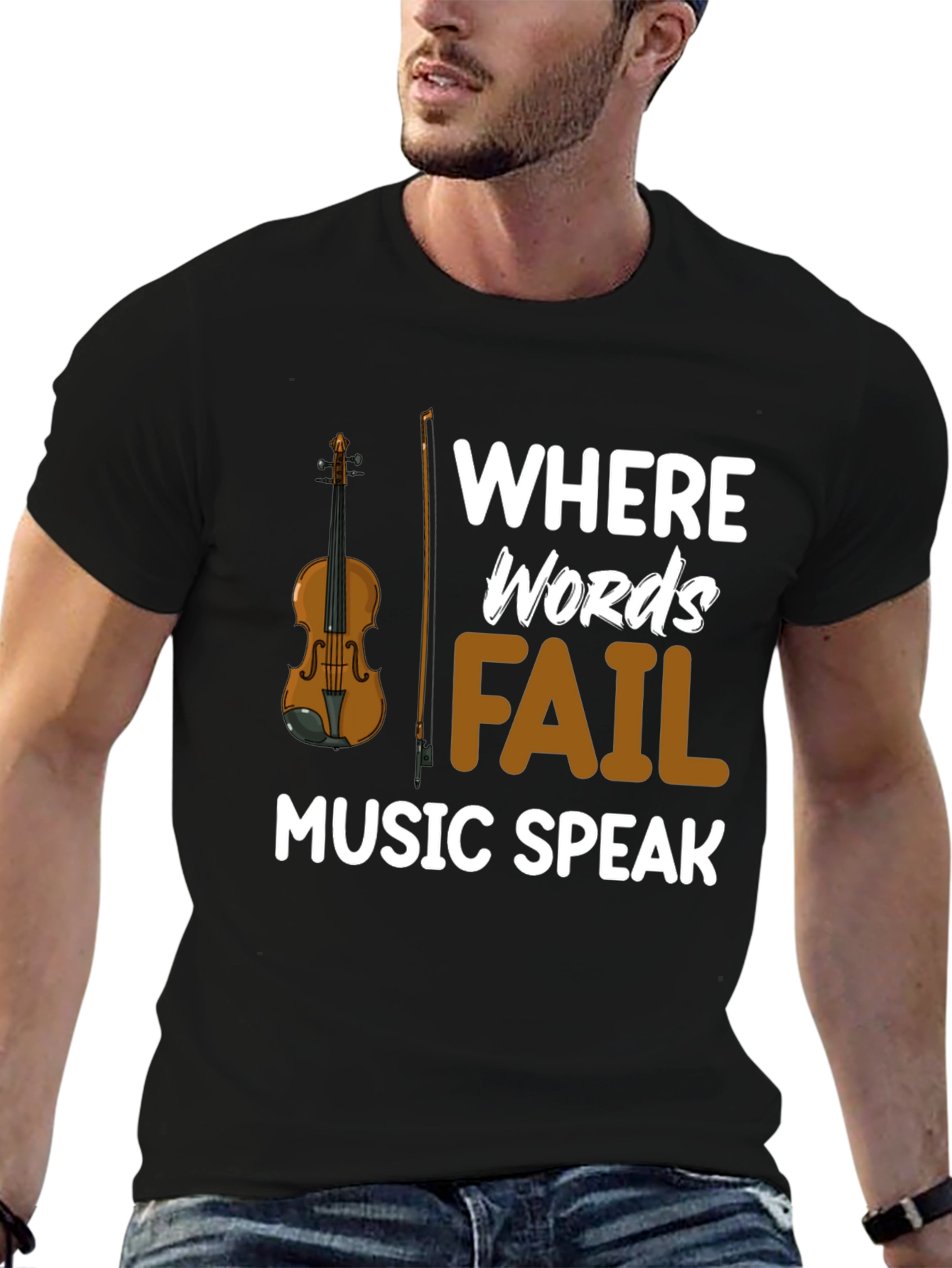 Music Speaks T-Shirt - Violin Graphic Tee