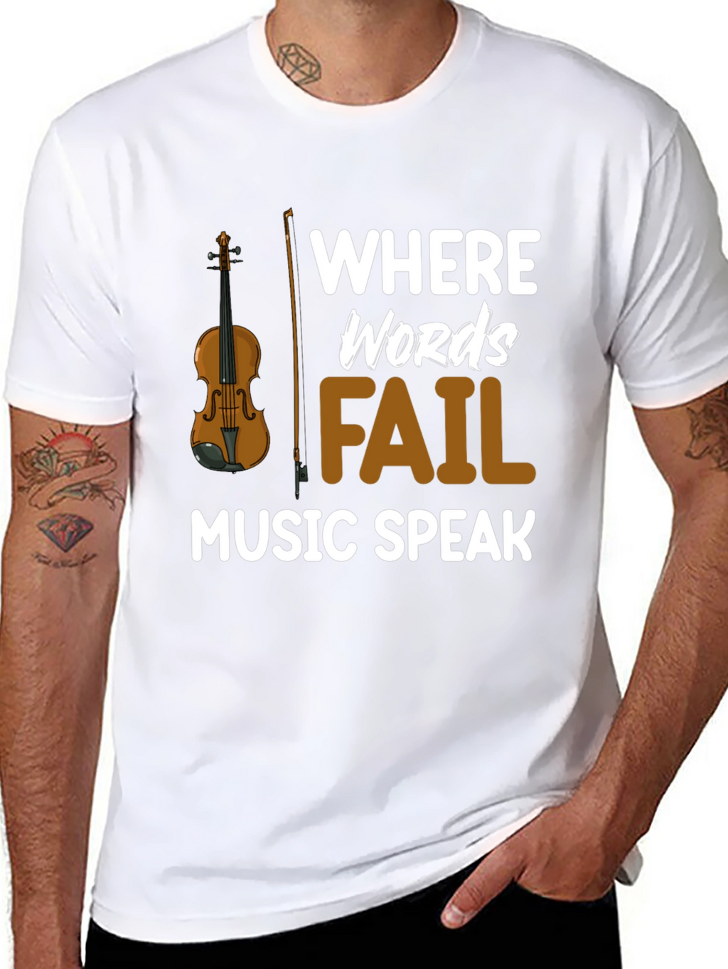 Music Speaks T-Shirt - Violin Graphic Tee