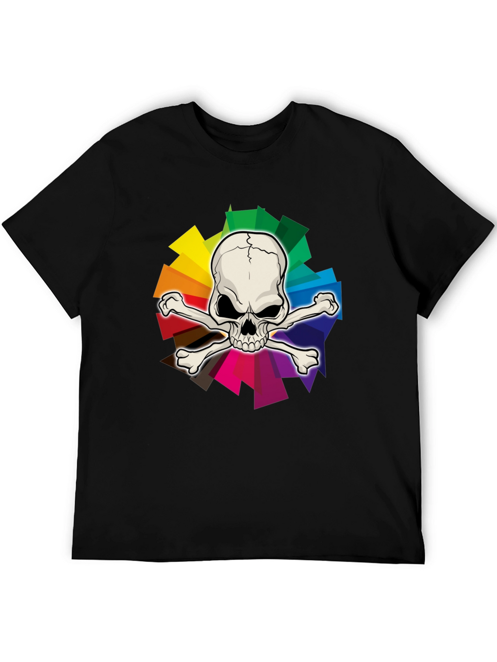 Skull & Crossbones Rainbow Graphic T-Shirt